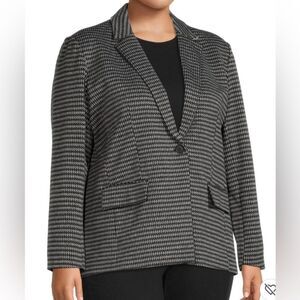 Truth By Republic Plus‎ Houndstooth Single Breasted
Blazer Black/Grey 1X NWT